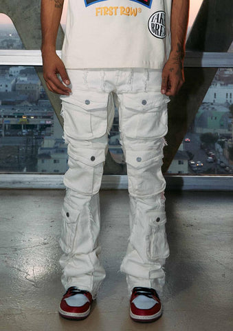 First Row PRIMIUM DENIM CARGO STACK JEANS