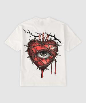 G WEST WIRE HEART WHITE T SHIRT