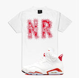 November Reine SPIKED TEE & Short WHITE AND RED