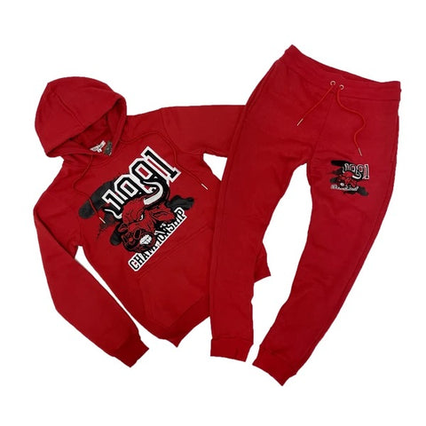 Retro label 6’s carmine sweatsuit set