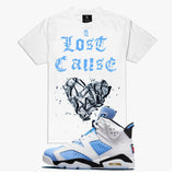 November Reine IM A LOST CAUSE TEE WHITE AND UNIVERSITY BLUE