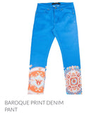 Vie Riche baroque print denim pant