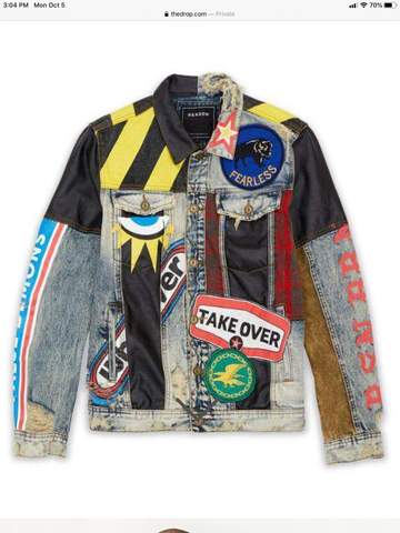 Reason crazed denim jacket