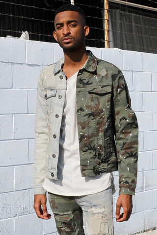 KDNK Contrast Camo denim set