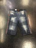 Focus Denim Moto Shorts w/ Side Trim