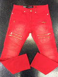 Makobi Sanded biker jeans w/Rip & Rep