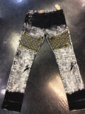 Vintage Americana studded jeans wit leather