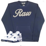 Rawyalty RAW Cursive Grey Chenille Long Sleeve Shirts