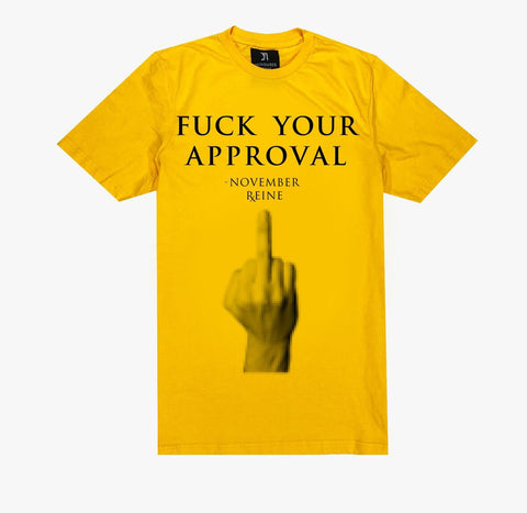 November reine F YOUR APPROVAL BLURRED MIDDLE FINGER TEE