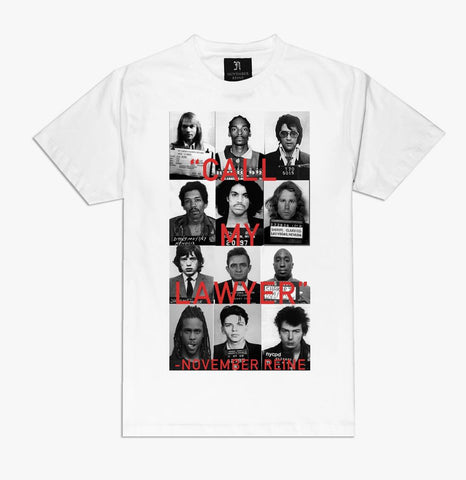 November Reine CALL MY LAWYER 2.0 TEE WHITE