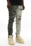 KDNK Contrast Camo denim set