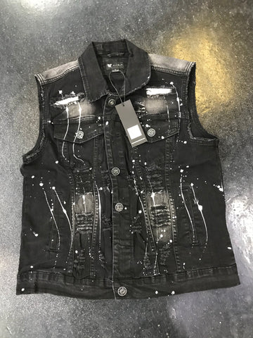 WAIMEA Denim Vest Stones and Splatter