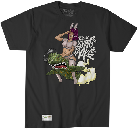 Tree boy flying pack lady tee