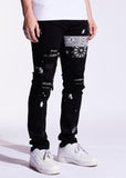 Crysp Black Paisley denim jeans