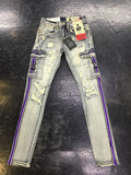 Industrial Indigo Cargo taping jeans