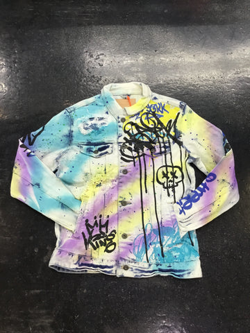 Smoke rise ~ LEAVE ME ALONE GRAFFITI DENIM JACKET