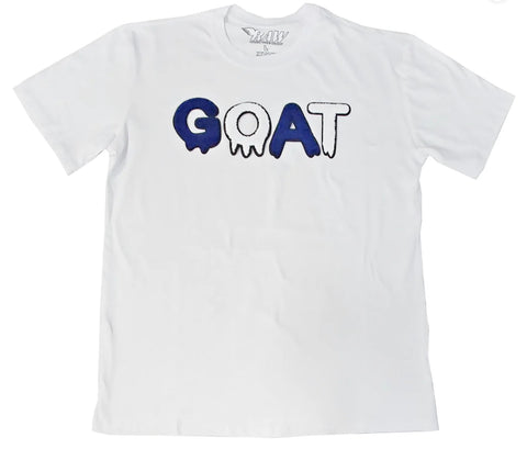 Rawyalty GOAT Navy/White Chenille Crew Neck T-Shirts