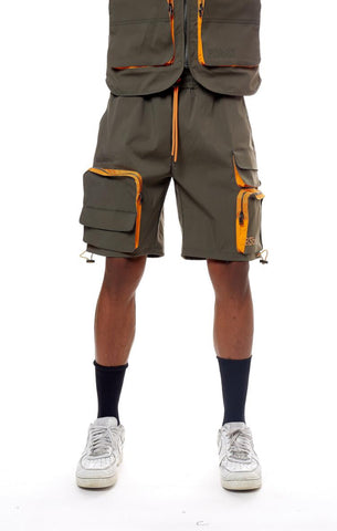 R3BEL nylon cargo shorts