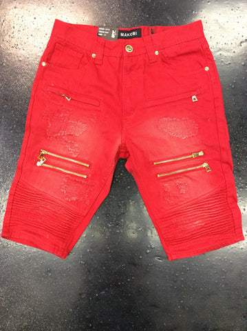 Makobi Sanded biker shorts w/Rip & Rep