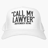 November Reine CALL MY LAWYER BABY BLUE TEE WITH CREAM SEA FOAM AND DARK BLUE