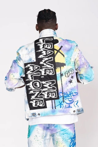 Smoke rise ~ LEAVE ME ALONE GRAFFITI DENIM JACKET