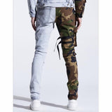 EMBELLISH DENIM JACKET - ANDER - SPLIT CAMO BLUE