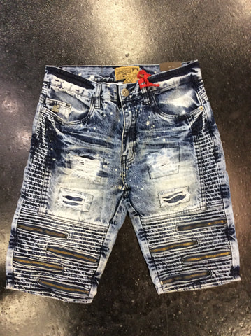 Grindhouse distress biker shorts