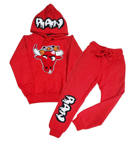 Kid’s Bulls RAW Drip White Chenille Set