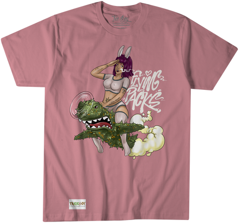 Tree boy flying pack lady tee