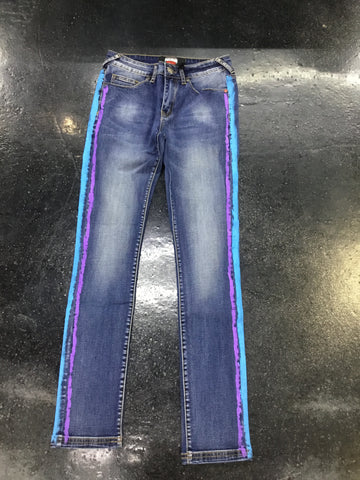 Premium Denim fast lane hand painted stretch