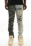 KDNK Contrast Camo denim set