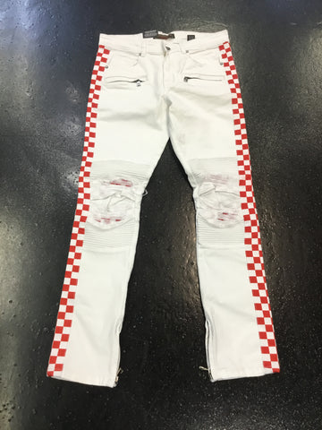 Focus Checkered Stripe Jeans