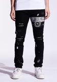 Crysp Black Paisley denim jeans